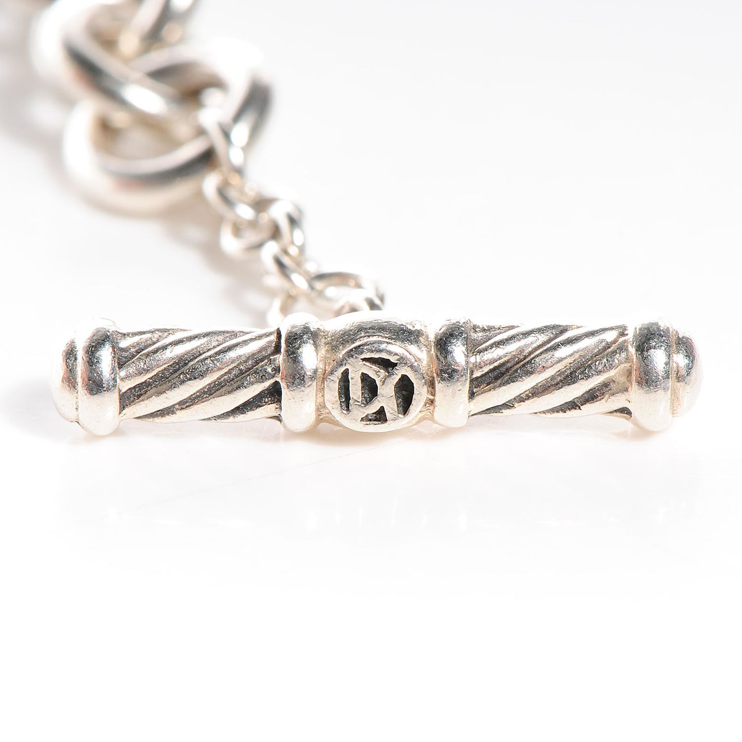 Sterling Silver 18K Yellow Gold Cable Heart Charm Bracelet