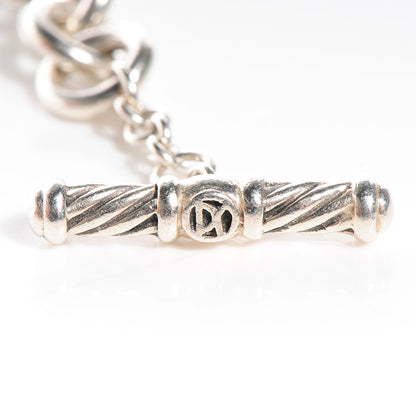 David Yurman Sterling Silver 18K Yellow Gold Cable Heart Charm Bracelet 5 of 5