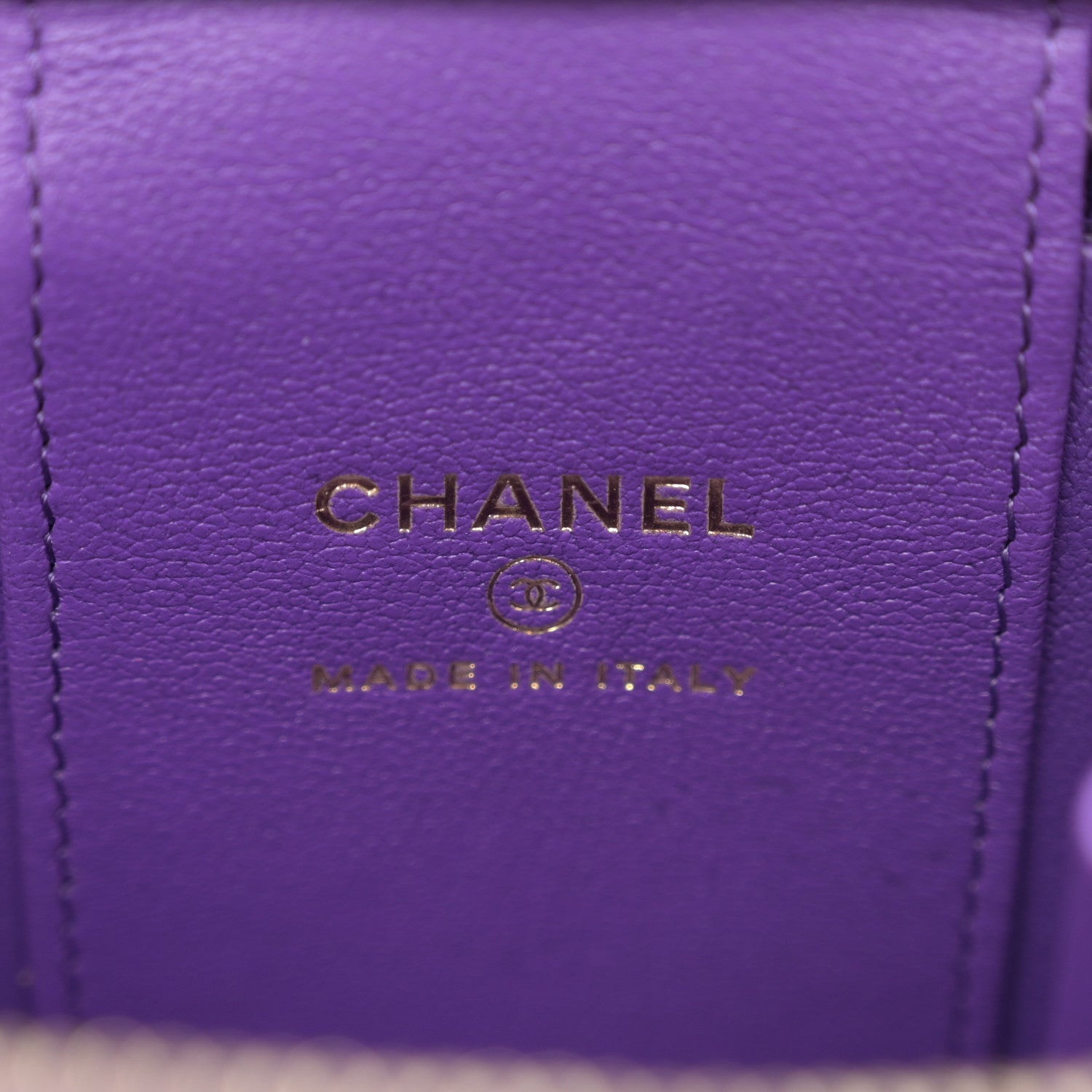 Chanel Lambskin Quilted Top Handle Mini Vanity Case With Chain Purple 5 of 11