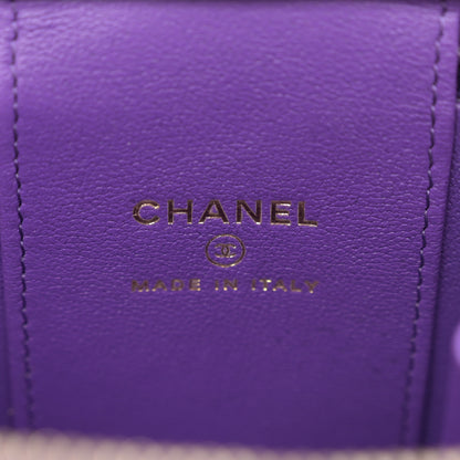 Chanel Lambskin Quilted Top Handle Mini Vanity Case With Chain Purple 5 of 11