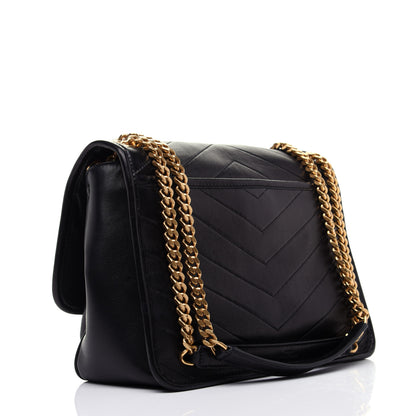 Saint Laurent Lambskin Matelasse Monogram Medium Niki Chain Satchel Black 3 of 12