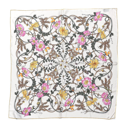 Gucci Silk Twill Flowerwebby Square Scarf White 1 of 4