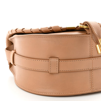 Chloe Calfskin Whipstitch Mini Marcie Round Crossbody Bag Light Tan 8 of 9