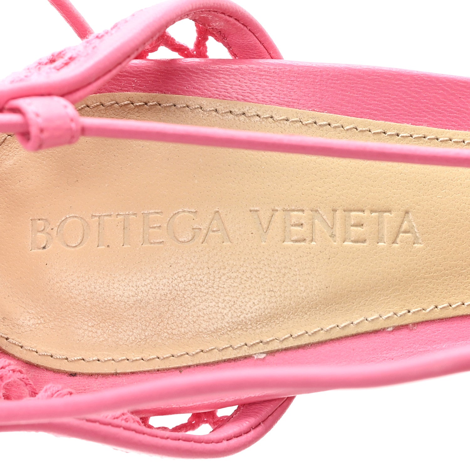 Bottega Veneta Mesh Nappa Stretch Ankle Tie 90mm Sandals 37 Azalea 8 of 8