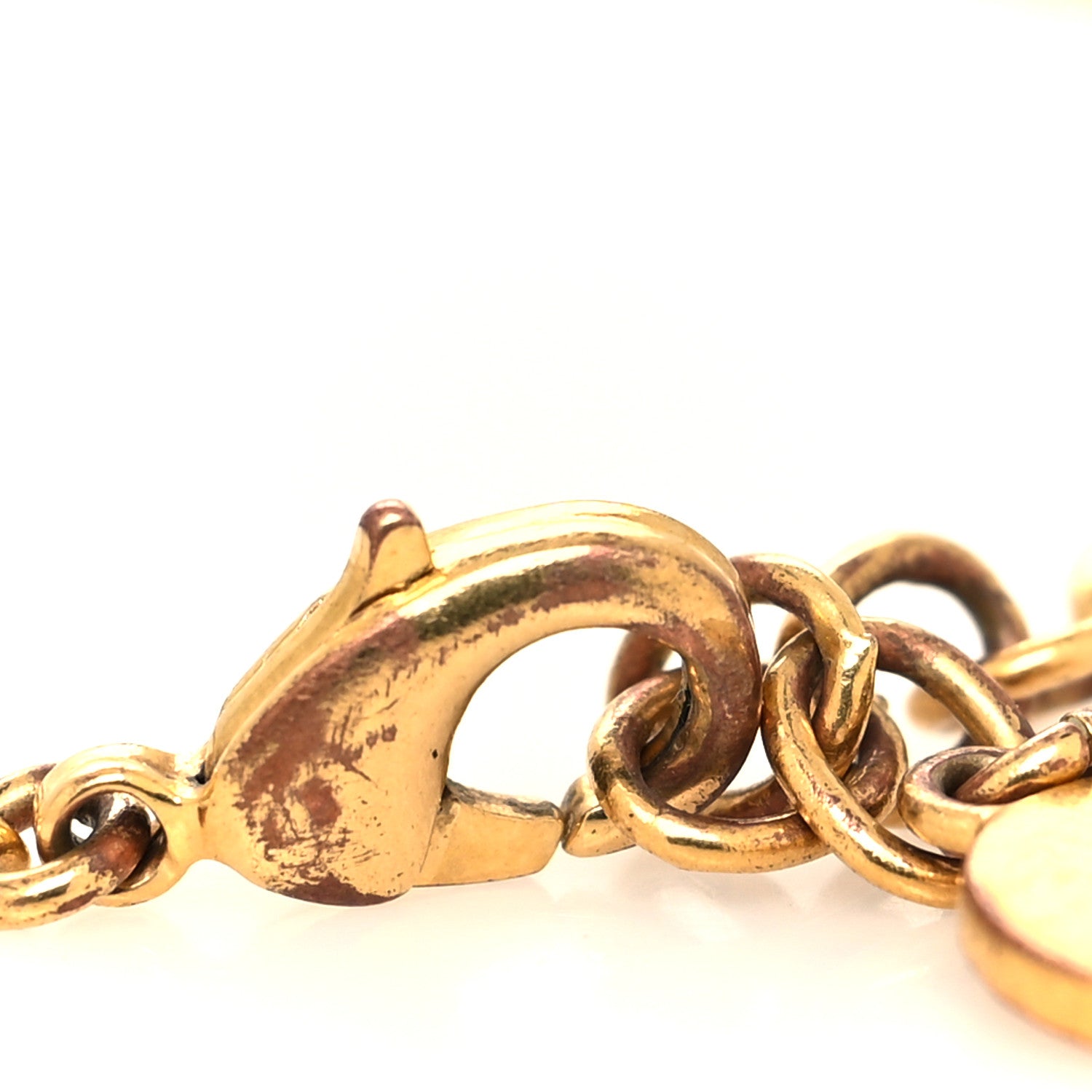Christian Dior Metal Crystal Logo Bracelet Gold 4 of 5