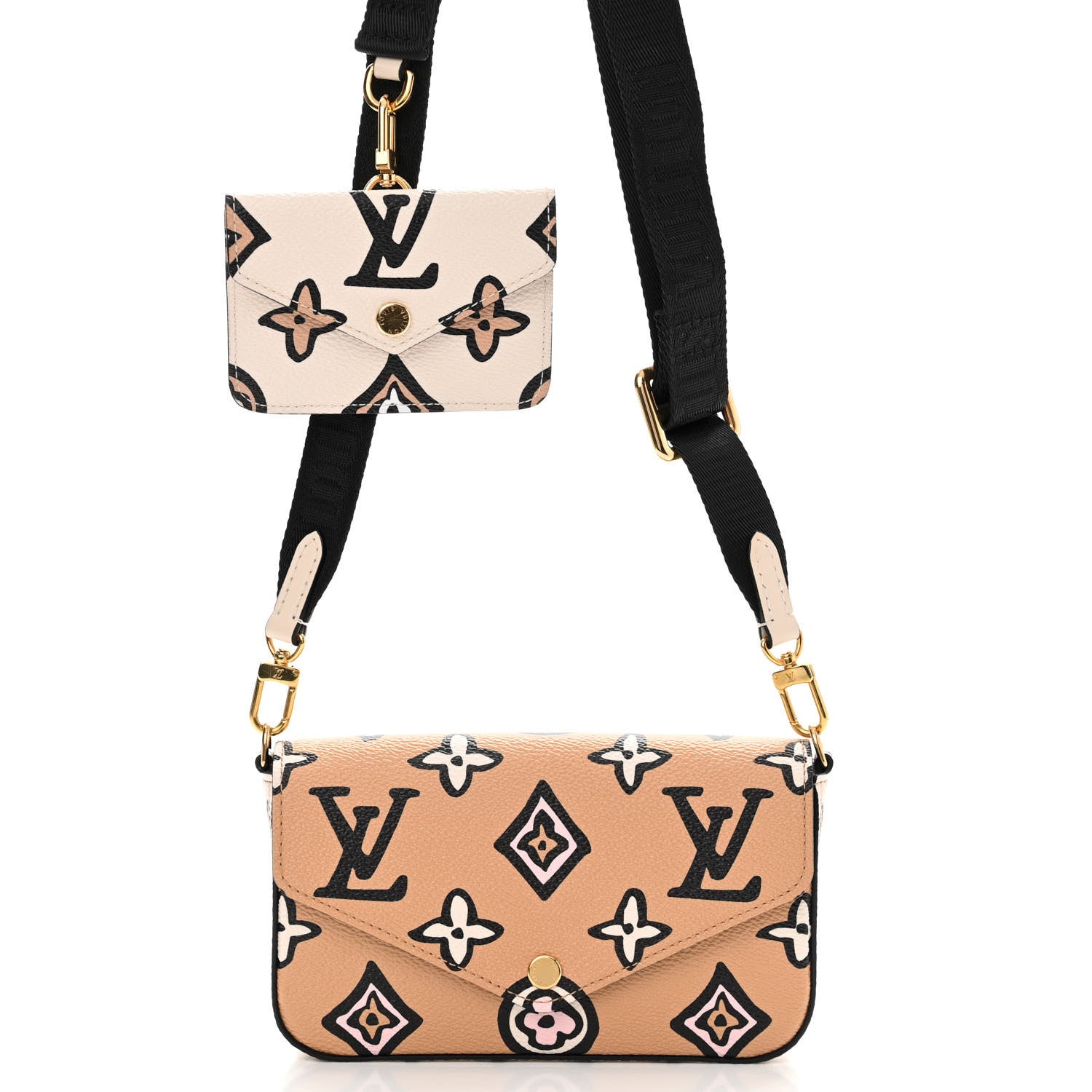 Louis Vuitton Monogram Wild At Heart Felicie Strap & Go Arizona Creme 7 of 11