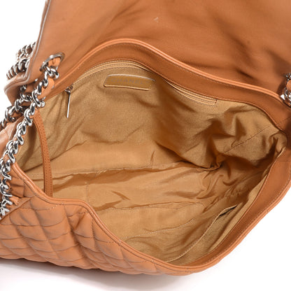 Chanel Washed Lambskin Chain Around Maxi Flap Bag Dark Beige 5 of 7