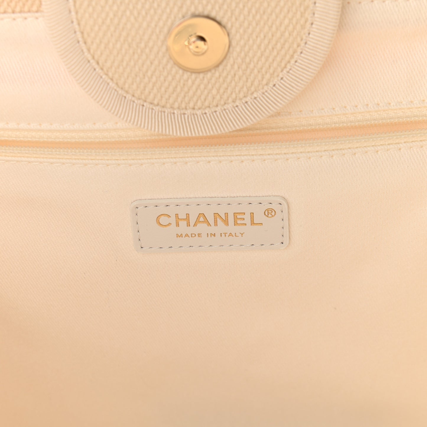 Canvas Pearl Medium Deauville Tote Ecru Beige