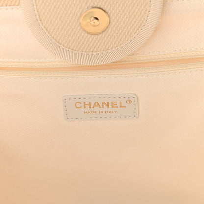 Chanel Canvas Pearl Medium Deauville Tote Ecru Beige 6 of 9
