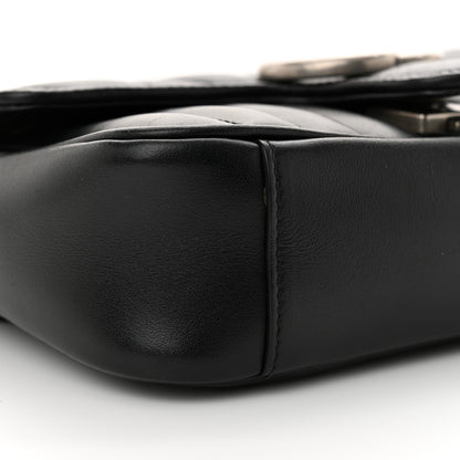 Gucci Calfskin Matelasse Aria Mini GG Marmont Shoulder Bag Black 10 of 14