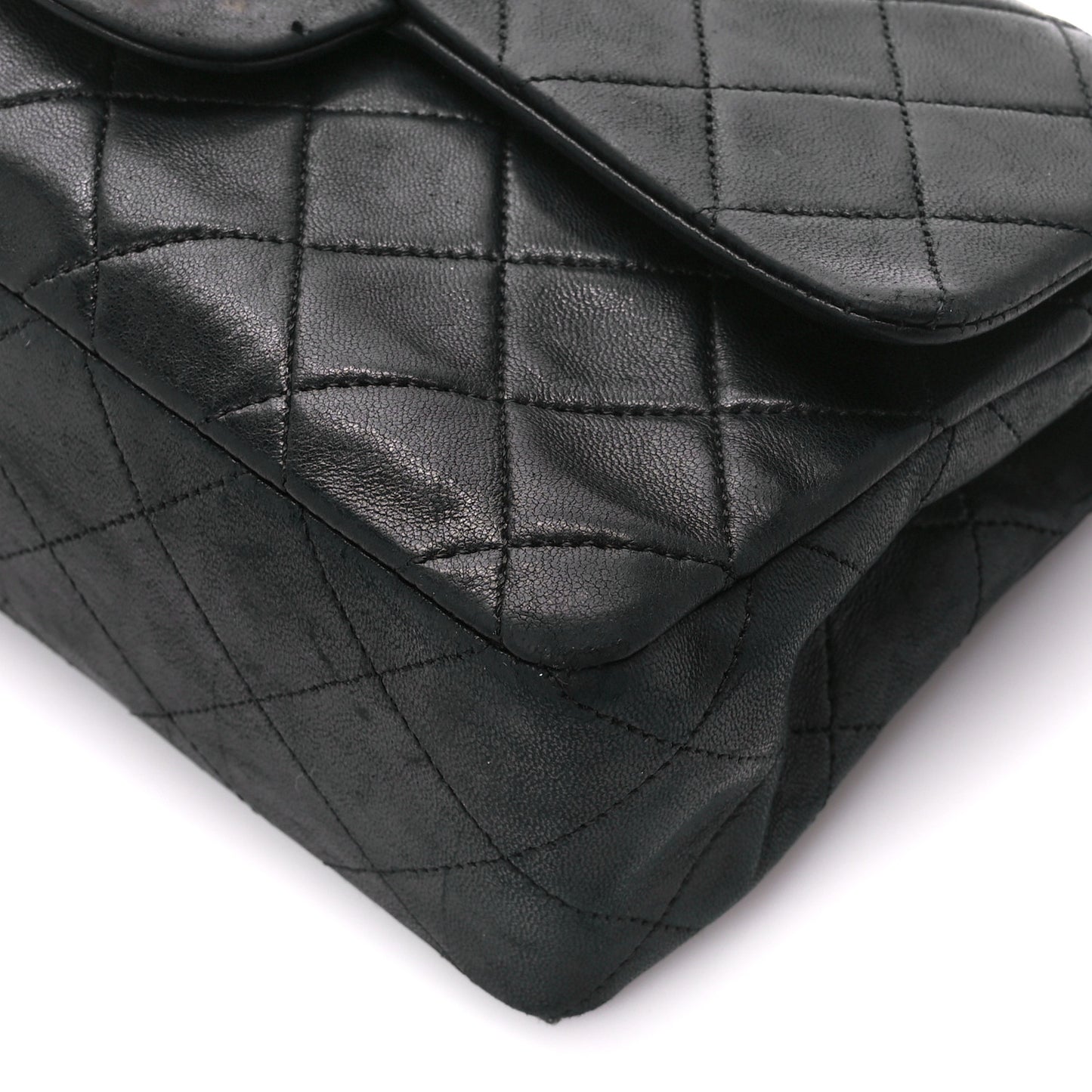 Lambskin Quilted Small Double Flap Black
