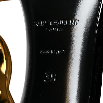 Saint Laurent Patent Calfskin Opyum Sandals 38 Black 6 of 7
