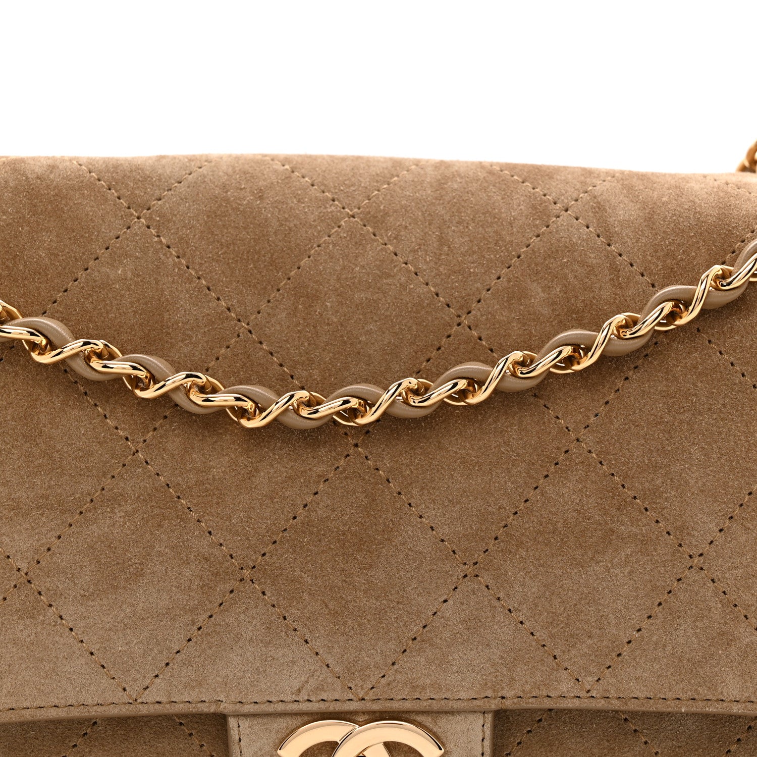 Chanel Suede Calfskin Small Souplissimo Maxi Flap Dark Beige 8 of 10