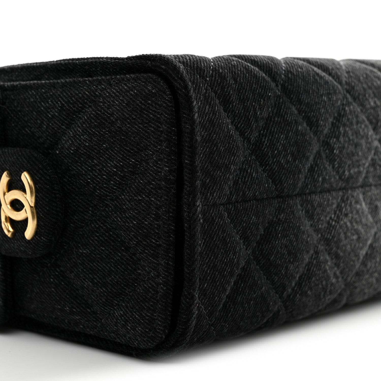 Chanel Washed Denim Quilted Mini Chanel 25 Handbag Black 9 of 11
