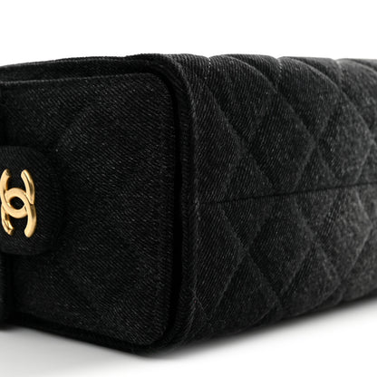 Chanel Washed Denim Quilted Mini Chanel 25 Handbag Black 9 of 11