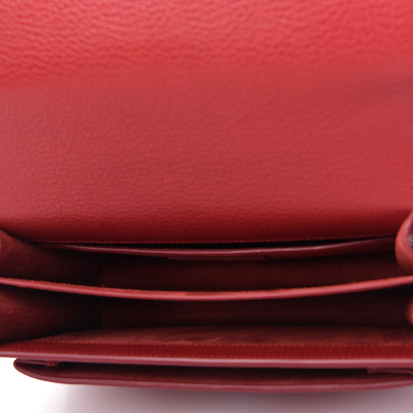 Grained Calfskin Medium Monogram Sunset Satchel Red