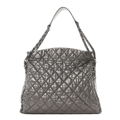 Chanel Metallic Calfskin Quilted Large Chain Me Hobo Silver 1 of 10