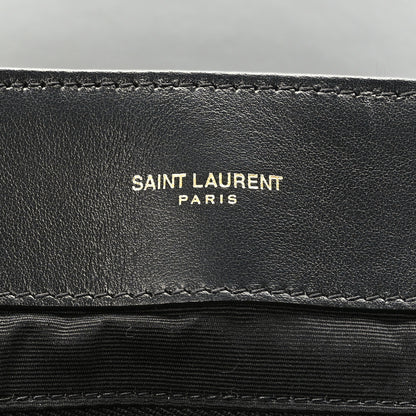 Saint Laurent Calfskin Y Quilted Monogram Large Loulou Chain Satchel Black 6 of 9