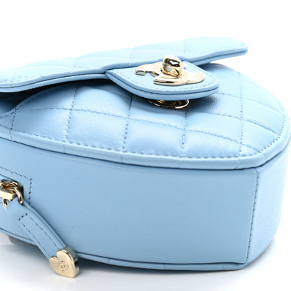 Chanel Lambskin Quilted CC In Love Heart Clutch With Chain Light Blue 9 of 11