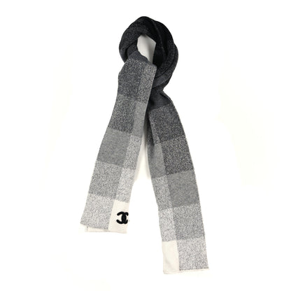 Chanel Cashmere Plaid CC Scarf Grey 1 of 4