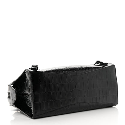 Balenciaga Semi Shiny Calfskin Crocodile Embossed Neo Classic Black Hardware S City Black 4 of 12