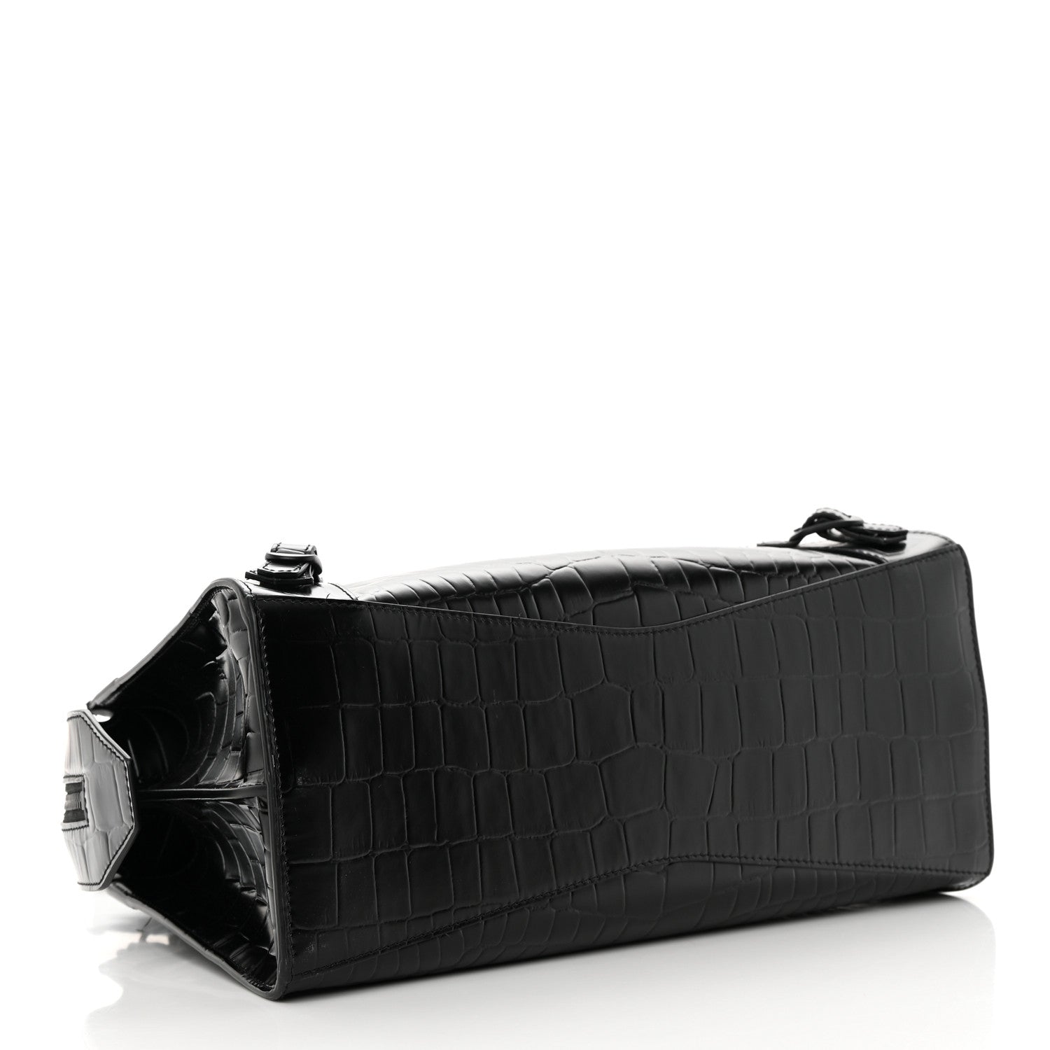 Balenciaga Semi Shiny Calfskin Crocodile Embossed Neo Classic Black Hardware S City Black 4 of 12