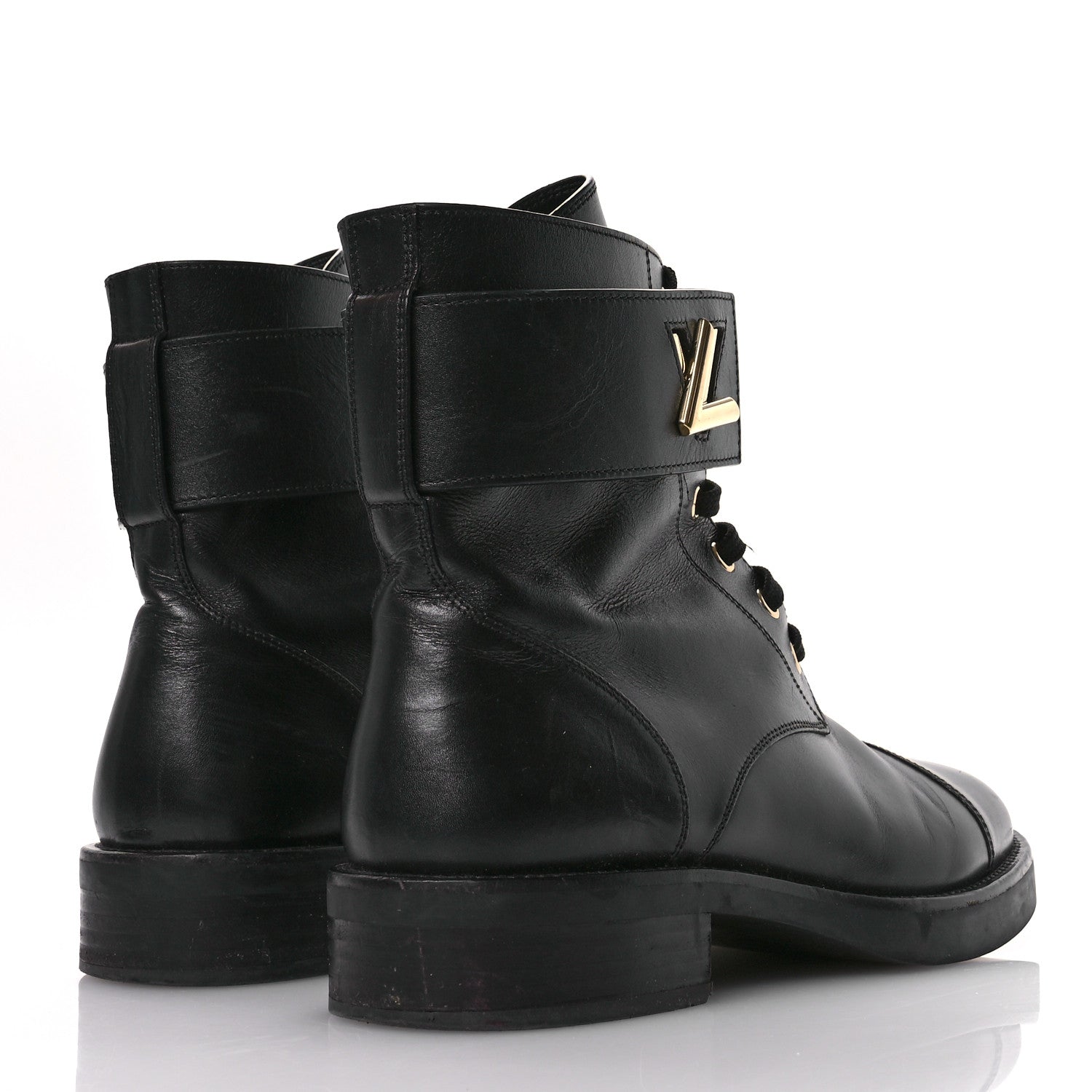 Louis Vuitton Calfskin Wonderland Ranger Boots 38.5 Black 5 of 10