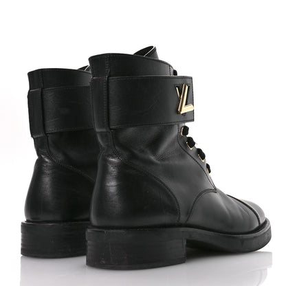 Louis Vuitton Calfskin Wonderland Ranger Boots 38.5 Black 5 of 10
