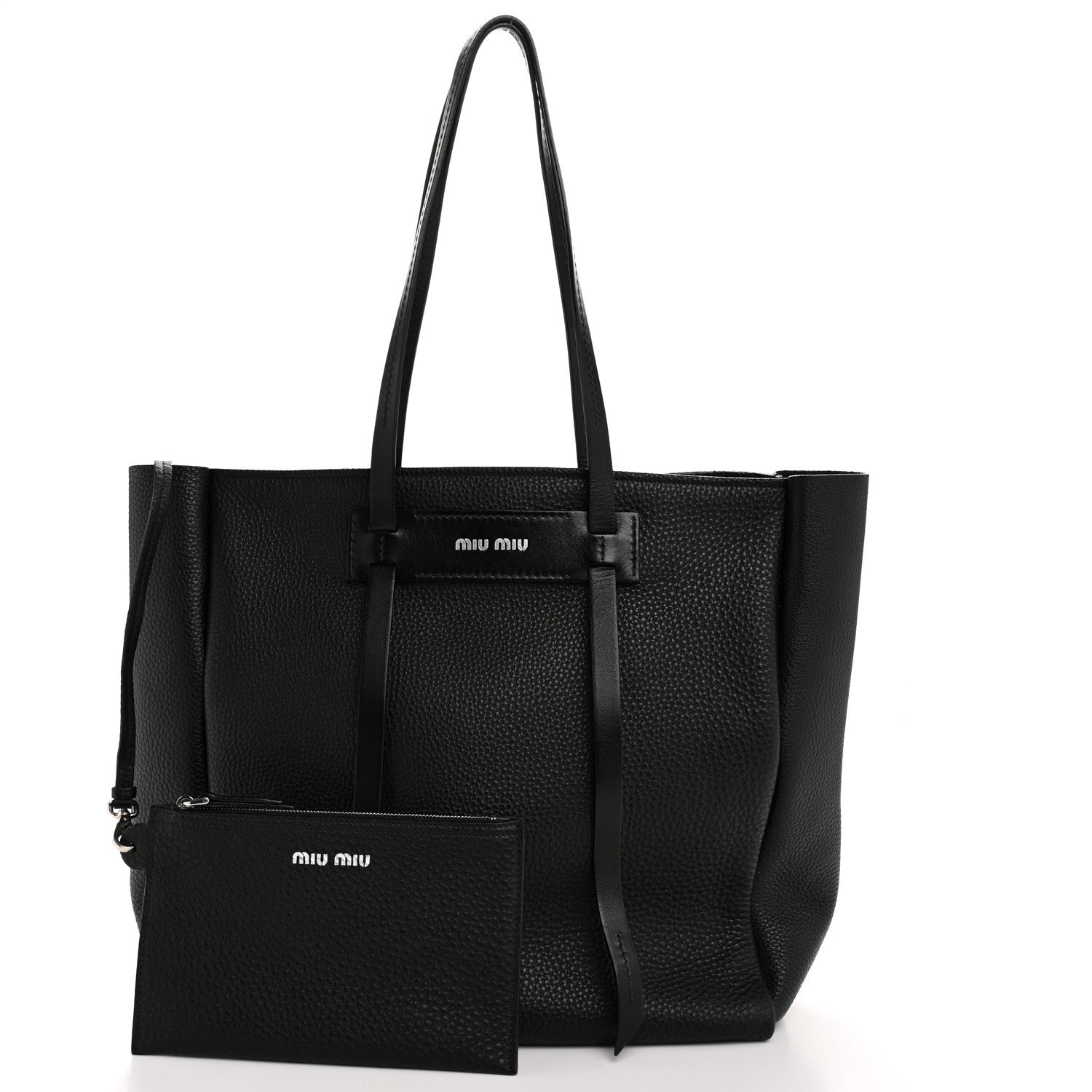 Miu Miu Vitello Daino Tote Black 3 of 15