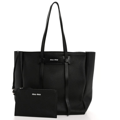 Miu Miu Vitello Daino Tote Black 3 of 15
