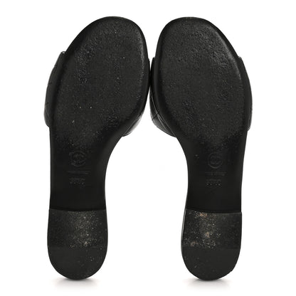 Chanel Lambskin Quilted CC Turnlock Sandals 38.5 Black 5 of 8