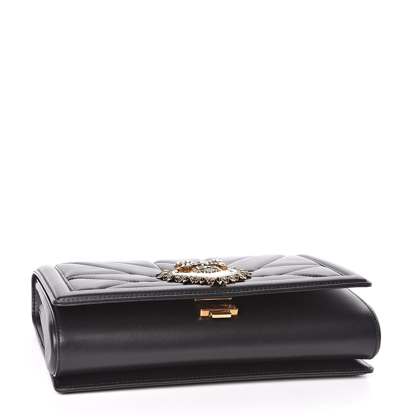Calfskin Large Devotion Crossbody Bag Black