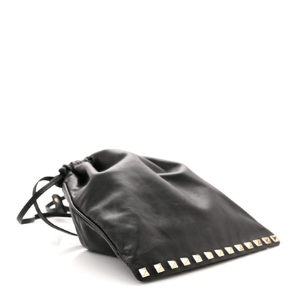 Valentino Garavani Calfskin Rockstud Drawstring Pouch Black 4 of 10