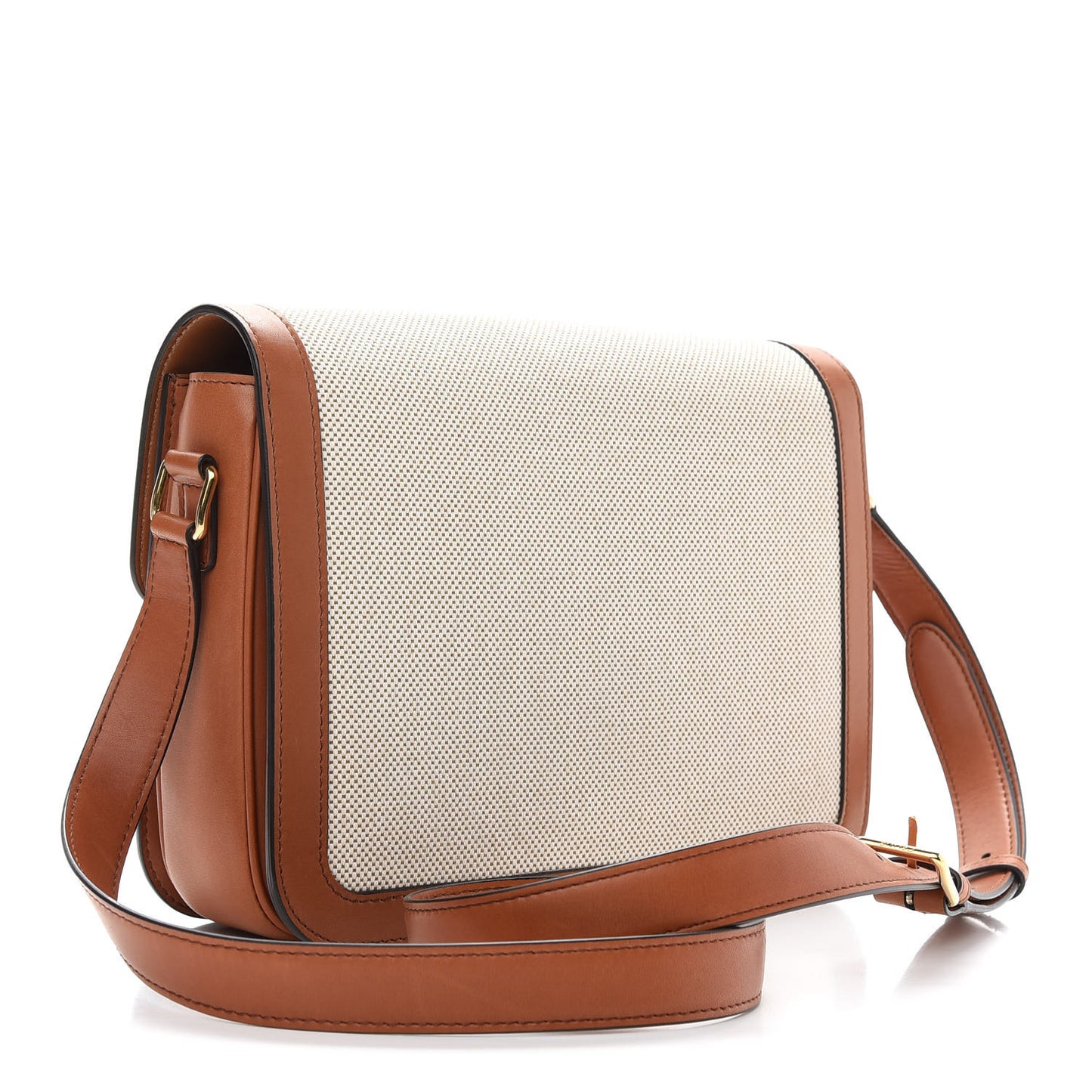Textile Natural Calfskin Large Triomphe Tan White