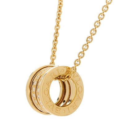 Bulgari 18K Yellow Gold Diamond B.Zero1 Pave Pendant Necklace 5 of 8