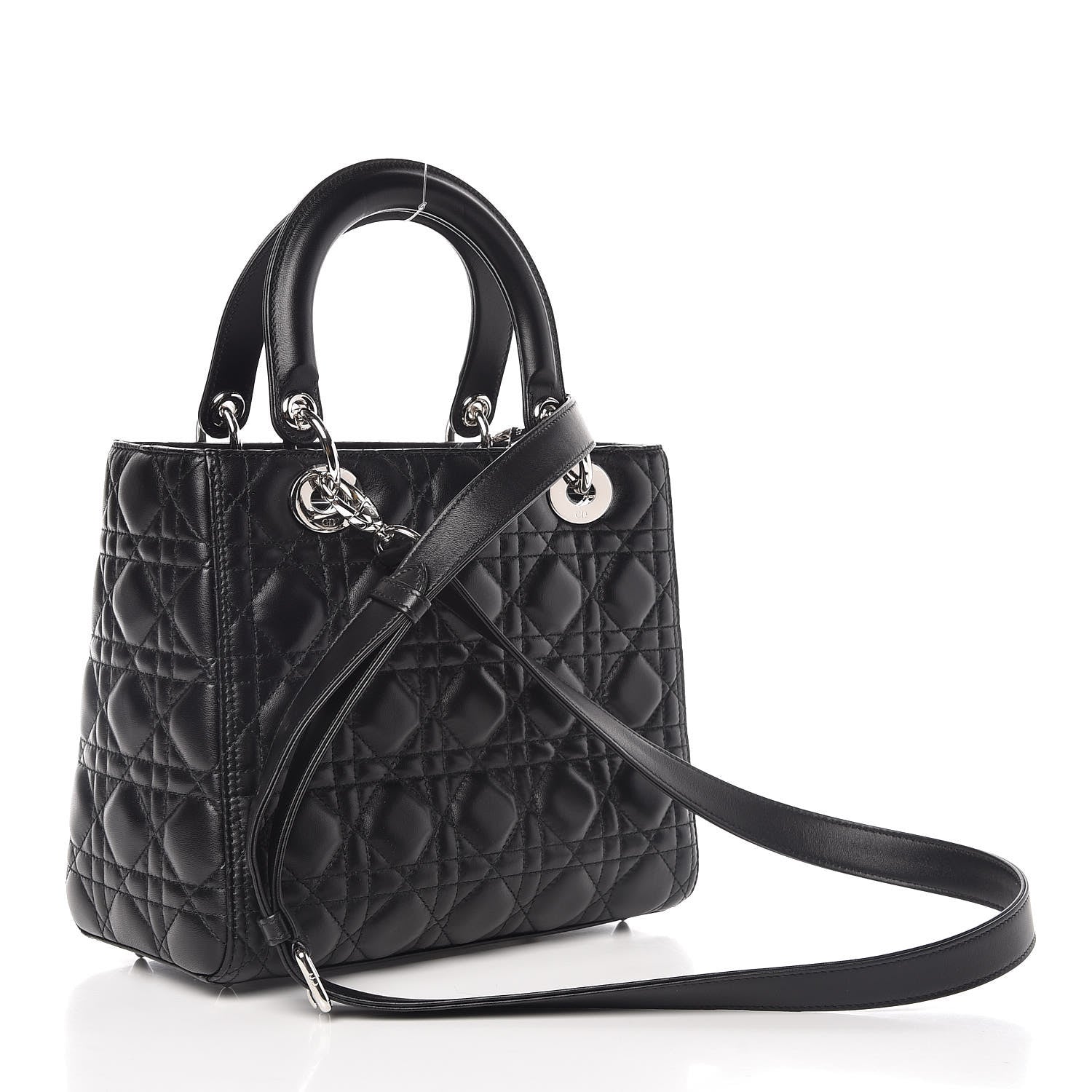 Christian Dior Lambskin Cannage Medium Lady Dior Black 3 of 10