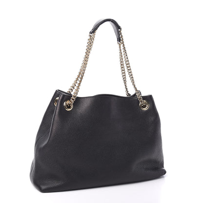 Gucci Pebbled Calfskin Medium Soho Chain Shoulder Bag Black 2 of 9