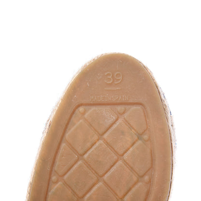 Chanel Mesh Lambskin Plaid Print CC Espadrilles 39 Blue White Red 7 of 9