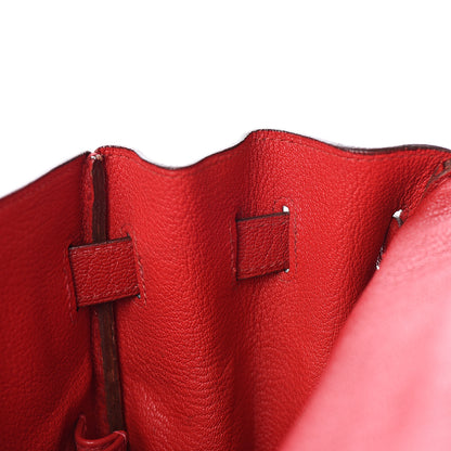 Hermes Chevre De Coromandel Kelly Retourne 35 Rouge Vif 7 of 32