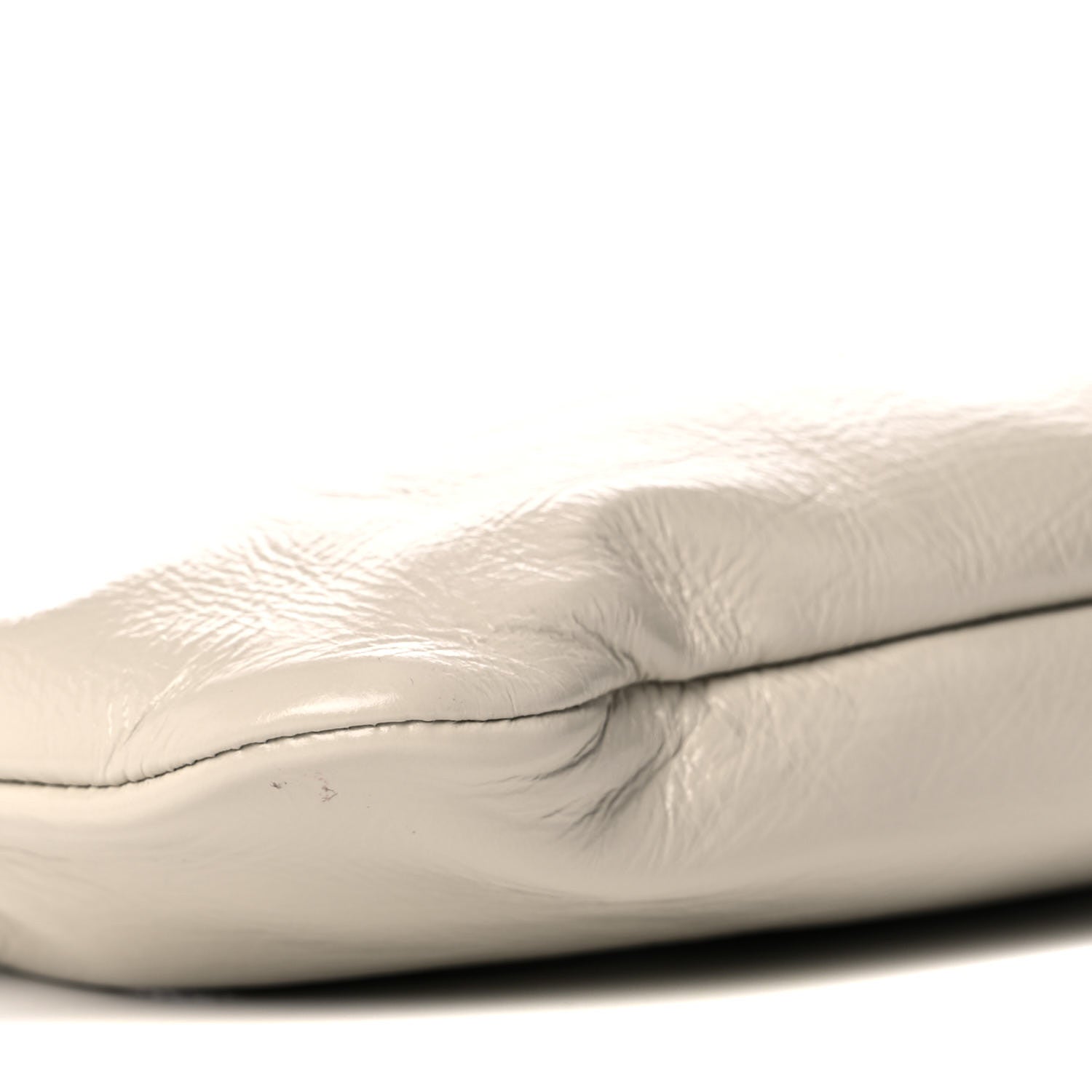 Saint Laurent Calfskin Pac Pac Ruched Hobo Winter White 8 of 11