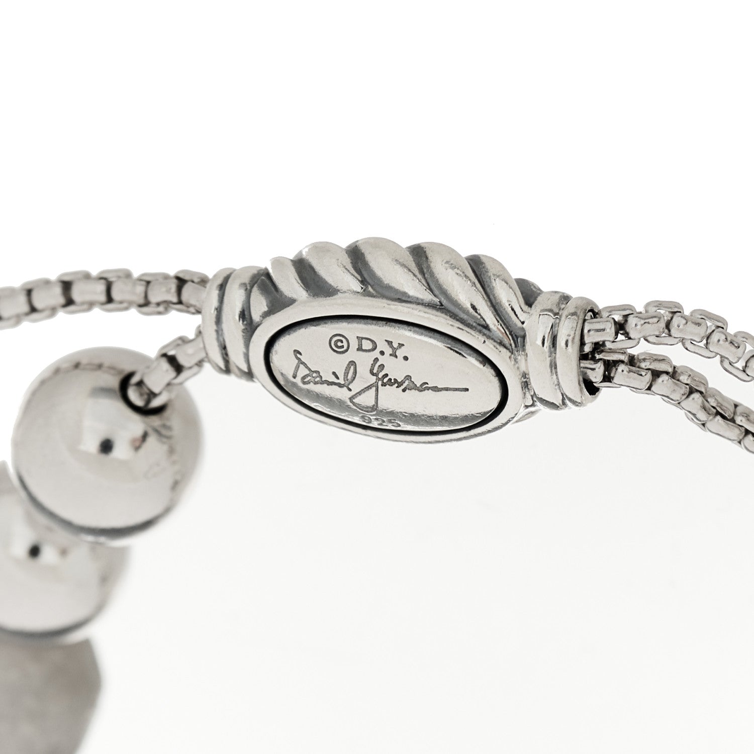 David Yurman Sterling Silver Pearl 9mm Elements Bead Bracelet 3 of 3