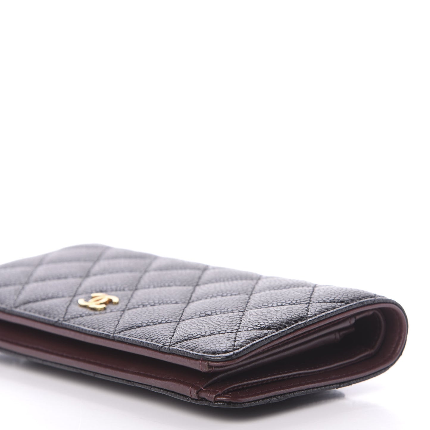 Caviar Quilted Yen Wallet Black