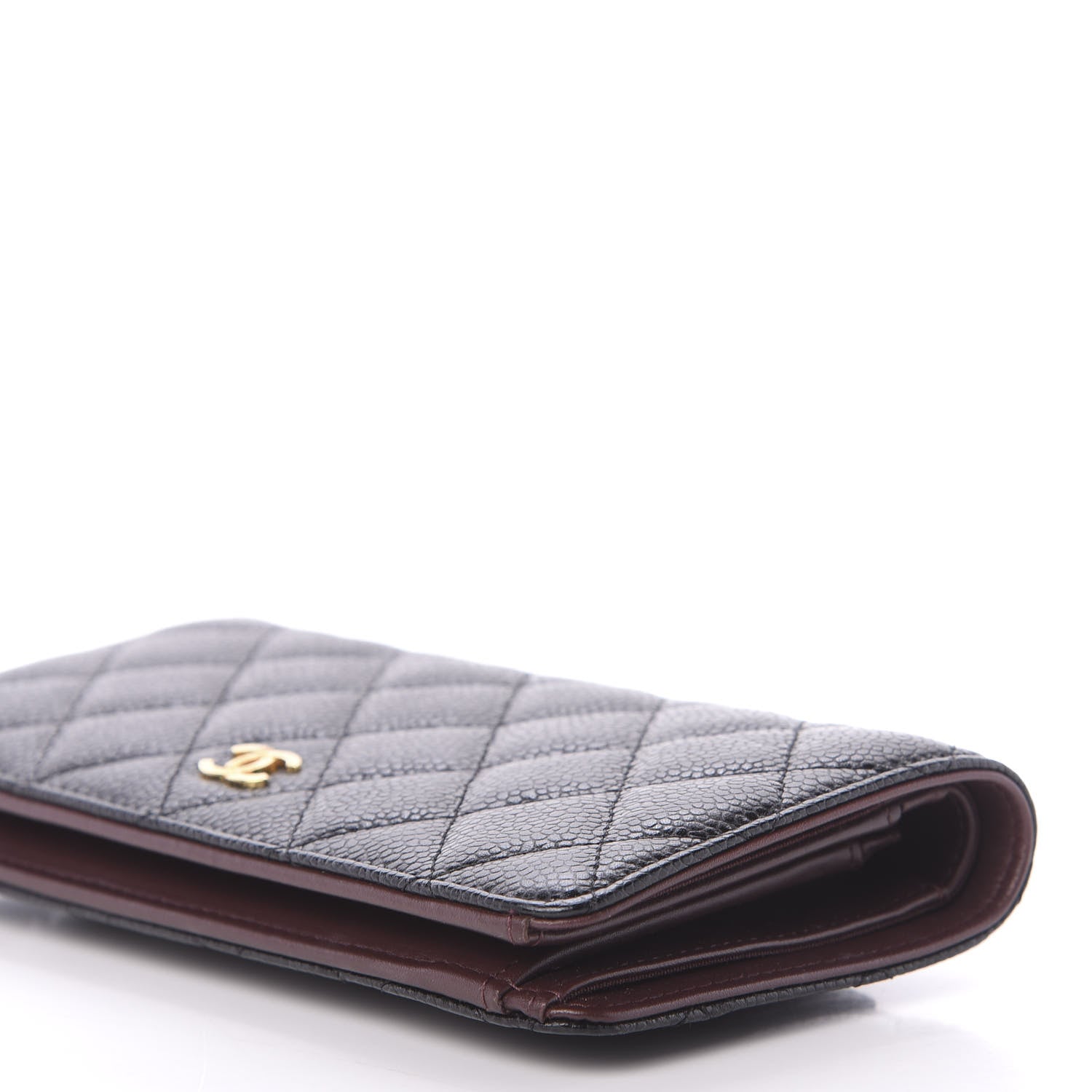 Chanel Caviar Quilted Yen Wallet Black 9 of 10