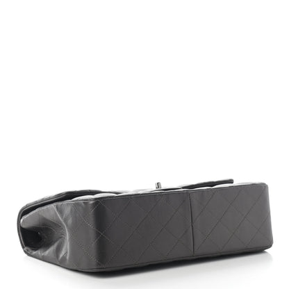 Chanel Metallic Lambskin Quilted Jumbo Single Flap Dark Grey 4 of 11