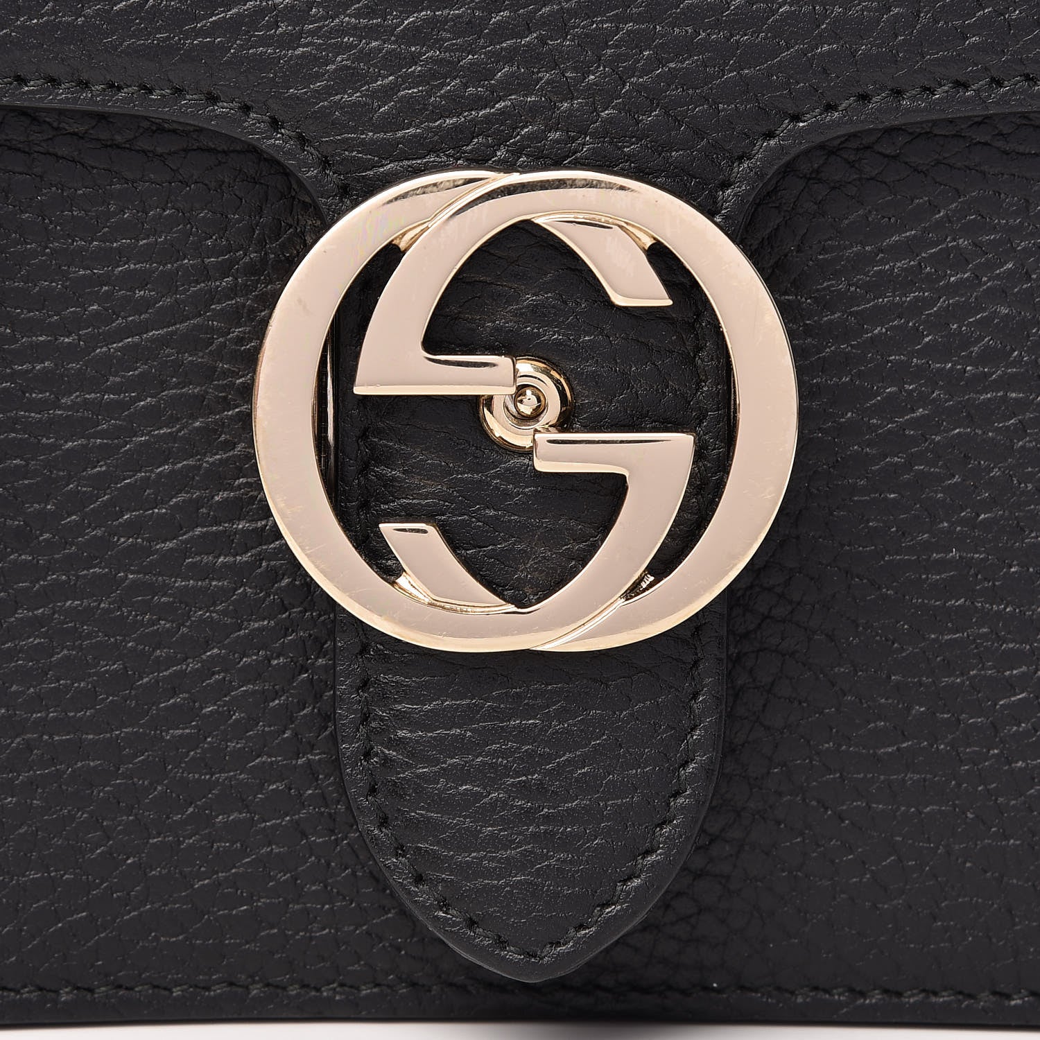 Gucci Dollar Calfskin Small Interlocking G Shoulder Bag Black 8 of 10