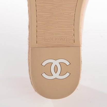 Chanel Patent CC Loafers Espadrille 40 Beige 6 of 9
