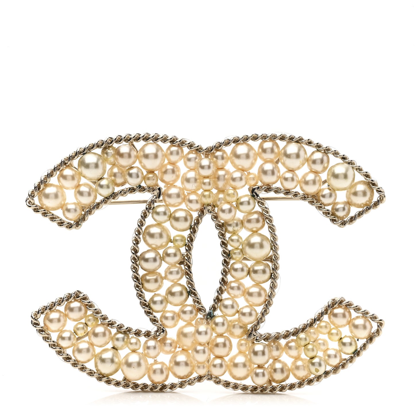 Pearl CC Brooch Light Gold