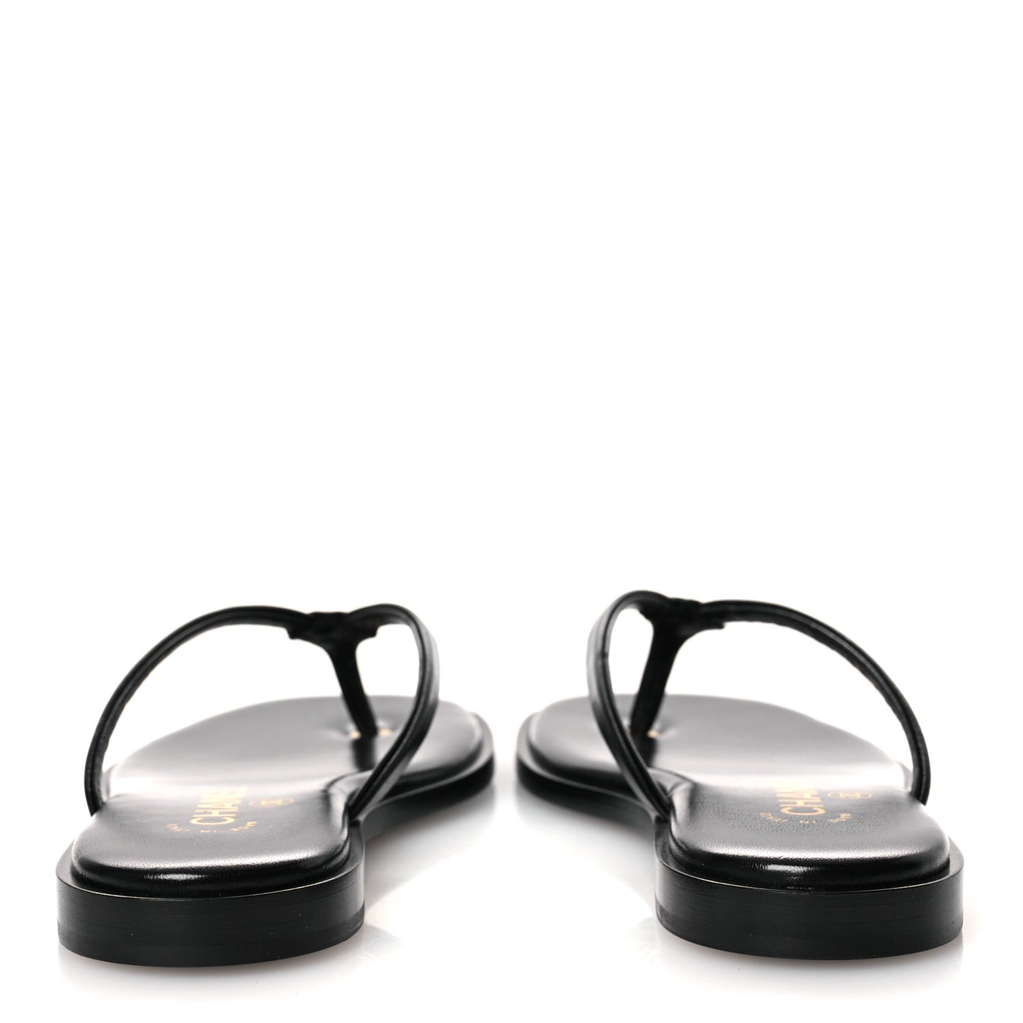 Goatskin CC Times Square Thong Sandals 37 Black