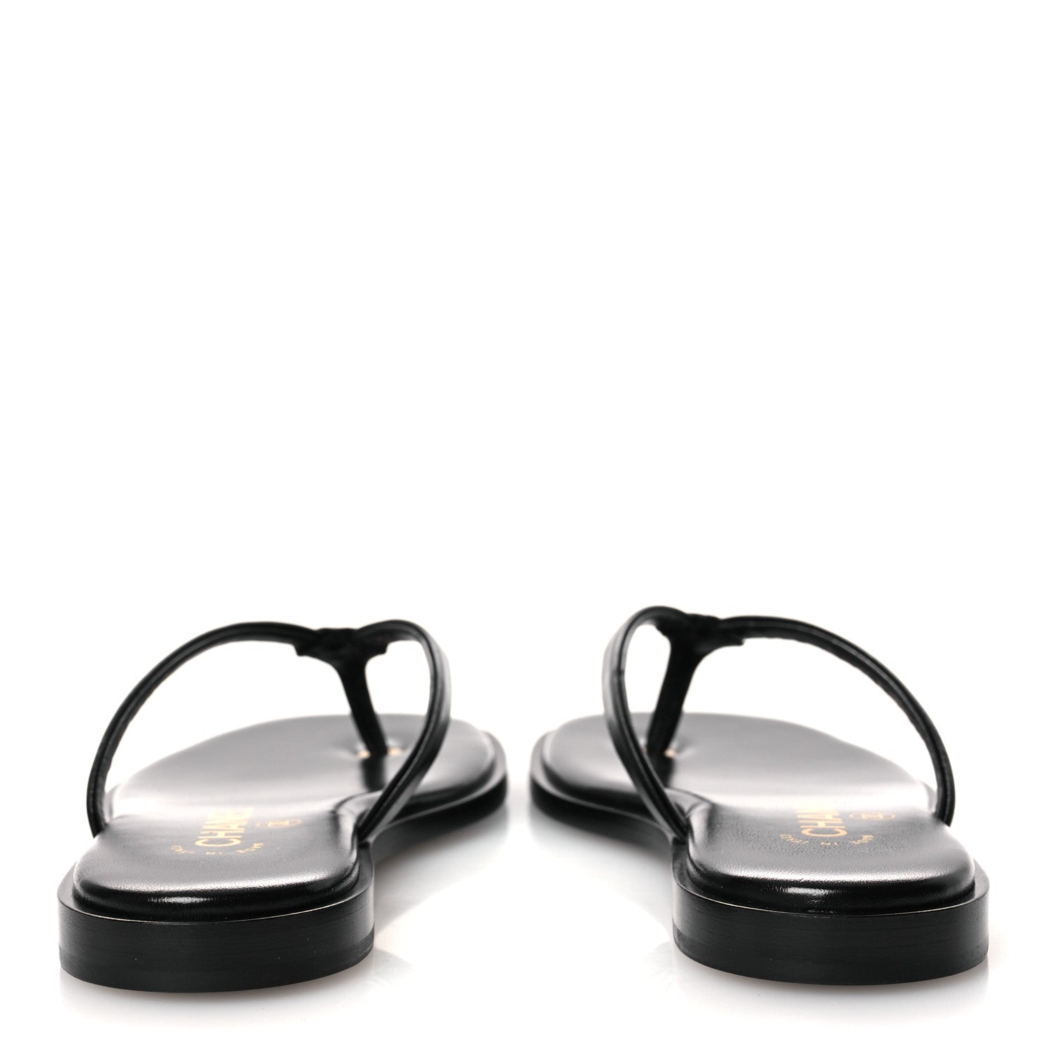 Chanel Goatskin CC Times Square Thong Sandals 37 Black 6 of 12