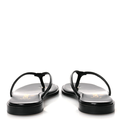 Chanel Goatskin CC Times Square Thong Sandals 37 Black 6 of 12